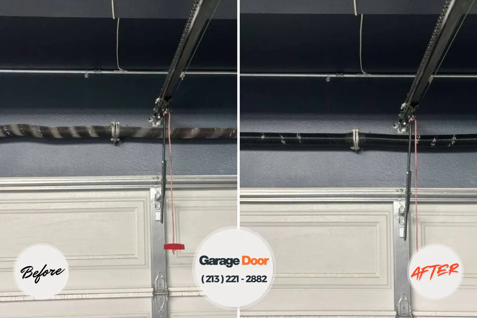 Before and after: garage door repair Rib Mountain, WI